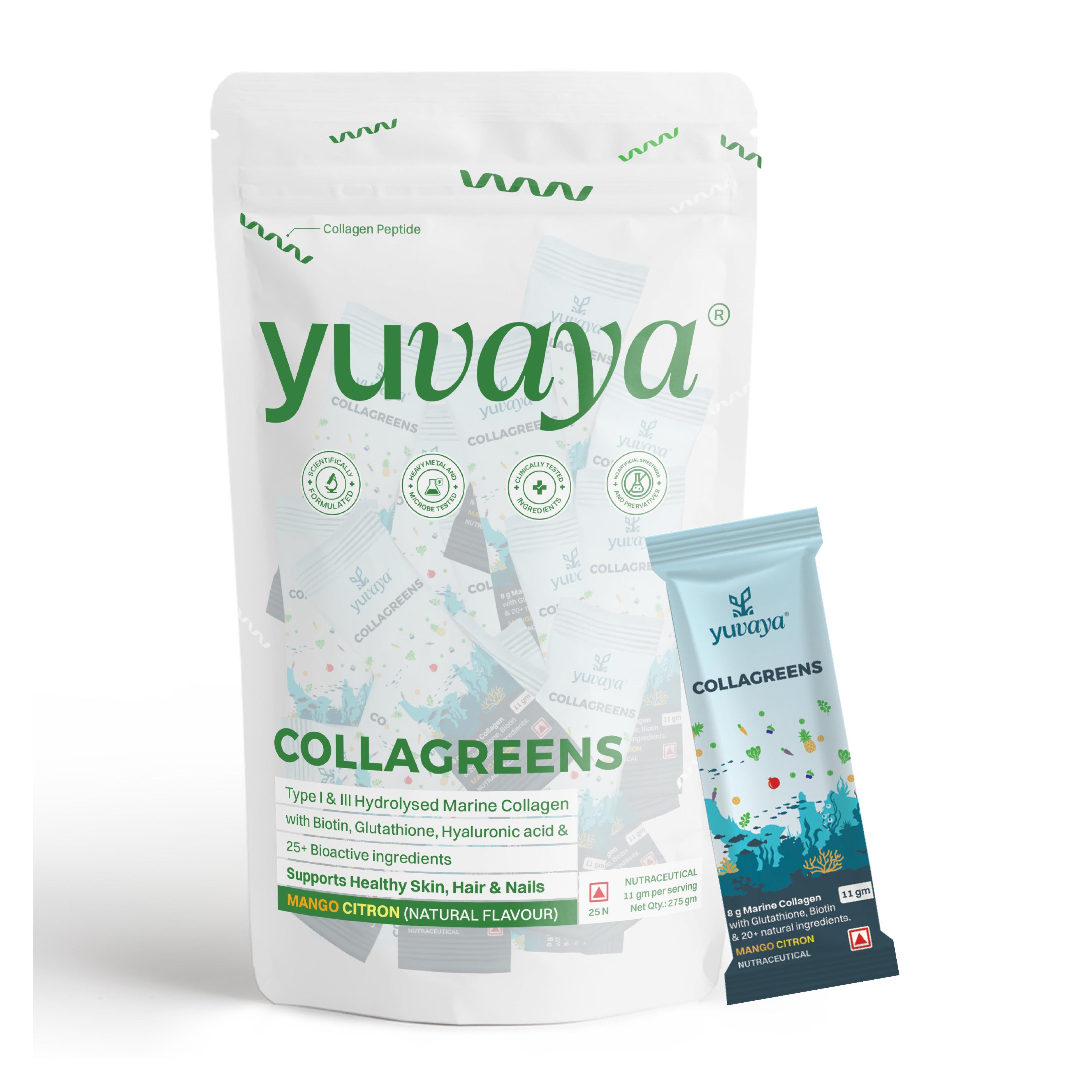 Yuvaya Collagreens 30 day pack- 275 grams