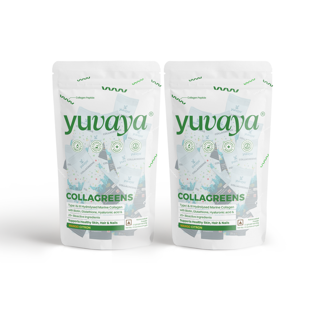 Yuvaya Collagreens 60-day value bundle 56 sachets- 616 grams